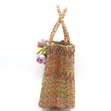 Rainbow Tweed Flower Mini Bag