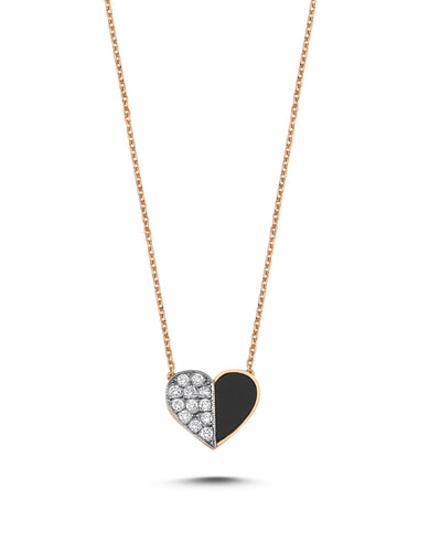 Deep Space Onyx Heart Necklace