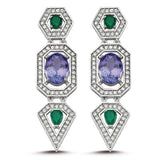 Harmony Tanzanite & Emerald Earrings