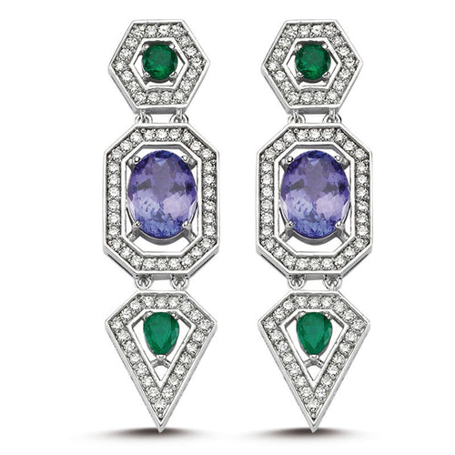 Harmony Tanzanite & Emerald Earrings