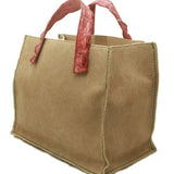 Croc Handle Canvas Bag