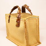 Croc Handle Canvas Bag