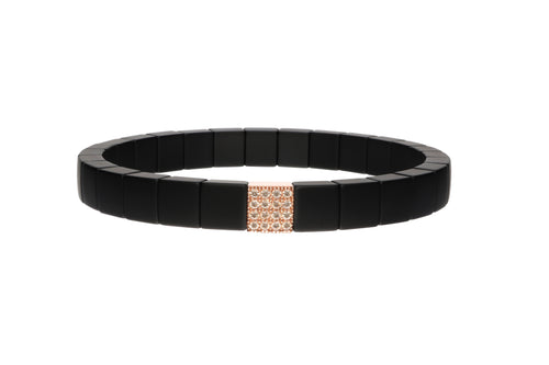 Scacco Black Matte Rose Gold Bracelet